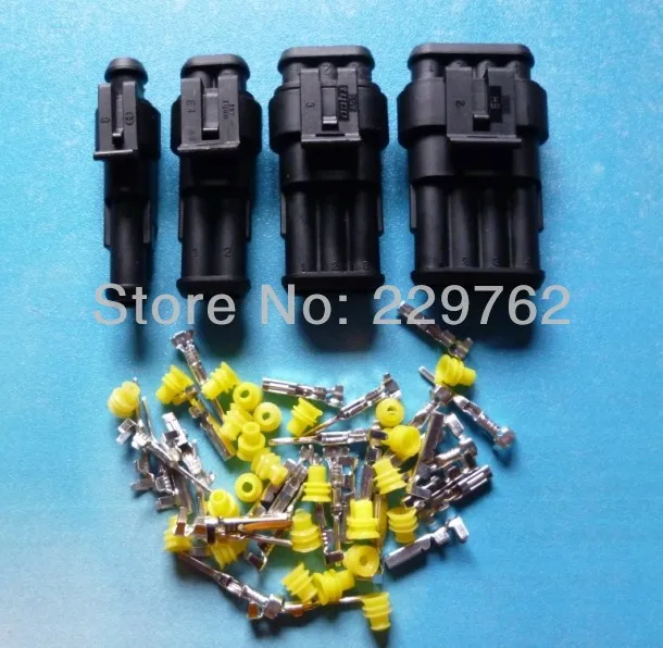 Бесплатная доставка 8 комплектов 1/2/3/4Pin/way HID Водонепроницаемые Наборы