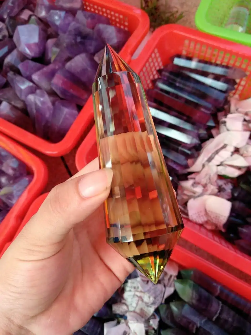 24-сторонний прозрачный лемуриан семена цитрин кварц природный вдохновение