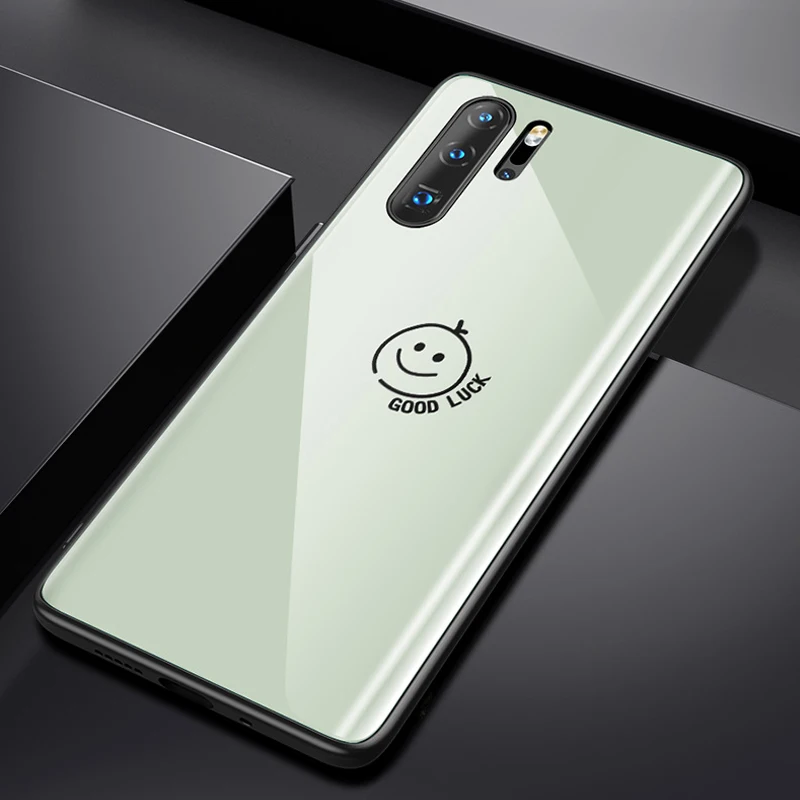 Good luck G Для huawei P30 Pro изогнутый стеклянный чехол P30 Pro Чехол Противоударная задняя крышка силиконовый мягкий край для huawei P 30 Pro защитная оболочка - Цвет: Good luck G