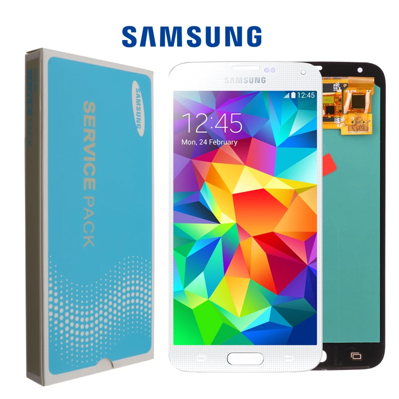 OLED качество 5 7 ''lcd для SAMSUNG Galaxy S5 lcd сенсорный экран i9600 G900 G900F G900M G900H SM G900F|Экраны