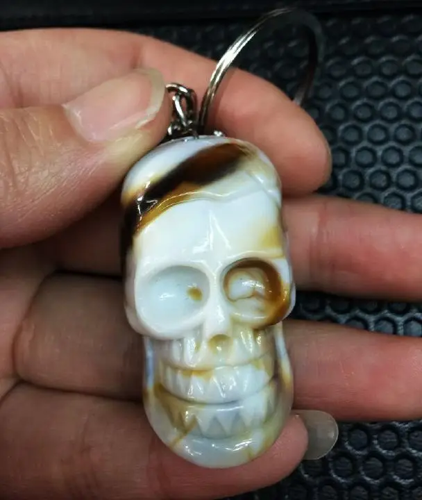 

15 PCS Retro Imitation Men's Skull Biker Keychain