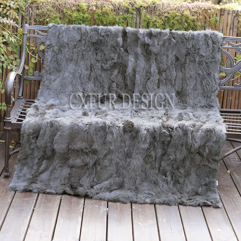 買取 CX-D-11U カスタムサイズパッチワークリアルウサギの毛皮の毛布床リアルファー敷物寝室毛布ホームカーペット