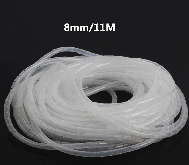 8mm(11m) Устройство для сматывания кабеля, черные ножки, органайзер из спирального провода, гибкая трубка, управляемый шнур для ПК, компьютера, дома, скрытый кабель 8-30 мм - Цвет: 8mm(11m)