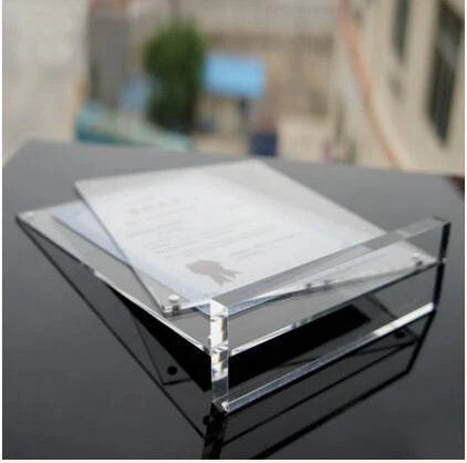 

Free standing A3/ A4/ A5 Acrylic frame organic glass table card pendulum table Transparent crystal photo frame certificate box