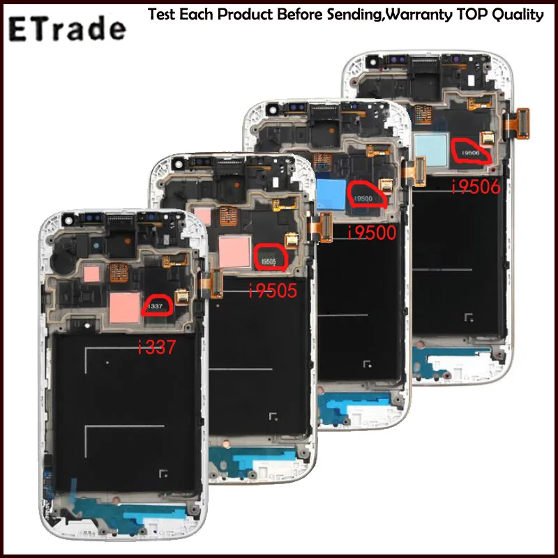 ORIGINAL 5.0'' SUPER AMOLED LCD Display for SAMSUNG Galaxy S4 GT-i9505 i9500 i9505 i9506 i337 Touch Screen Digitizer With Frame |