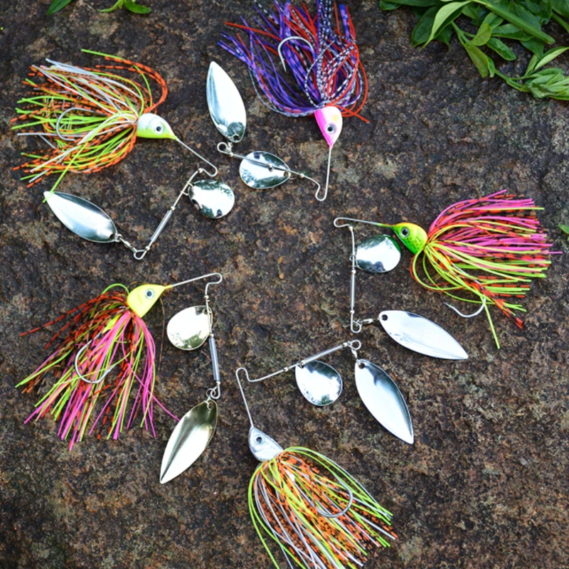 Spoon Spinner Bait 5PCS Mixture Color 10g/15g/20g Metal Rotating Sequin Hard With Hook High Quality Assurance | Спорт и развлечения