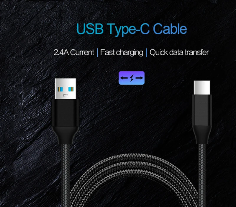 USB Type C Cable Adapter 1M For Sony Xperia Fast Charging Data Redmi 4X Quick Charge Cord | Мобильные телефоны и