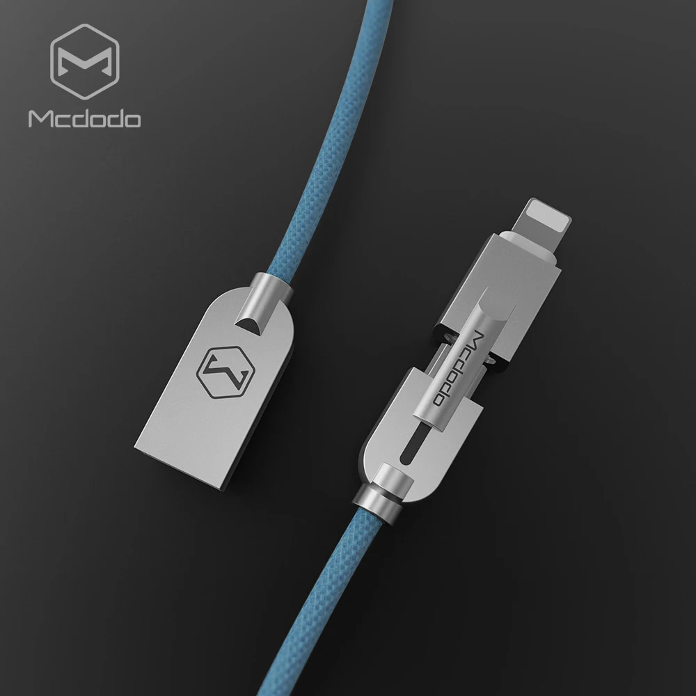 blue Mcdodo 2 в 1 Lightning-USB кабель для iPhone 7 Micro USB кабель для samsung Xiaomi huawei Быстрая зарядка для iPhone 5S 6s кабель - Цвет: blue