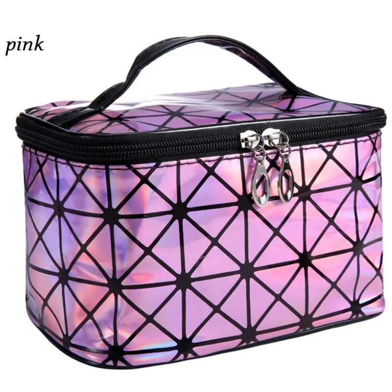 Pink Новинка, косметичка с геометрическим узором, для путешествий, для хранения косметики, водонепроницаемая, прочная, для переноски, удобные принадлежности для хранения, инструменты для макияжа - Цвет: Pink