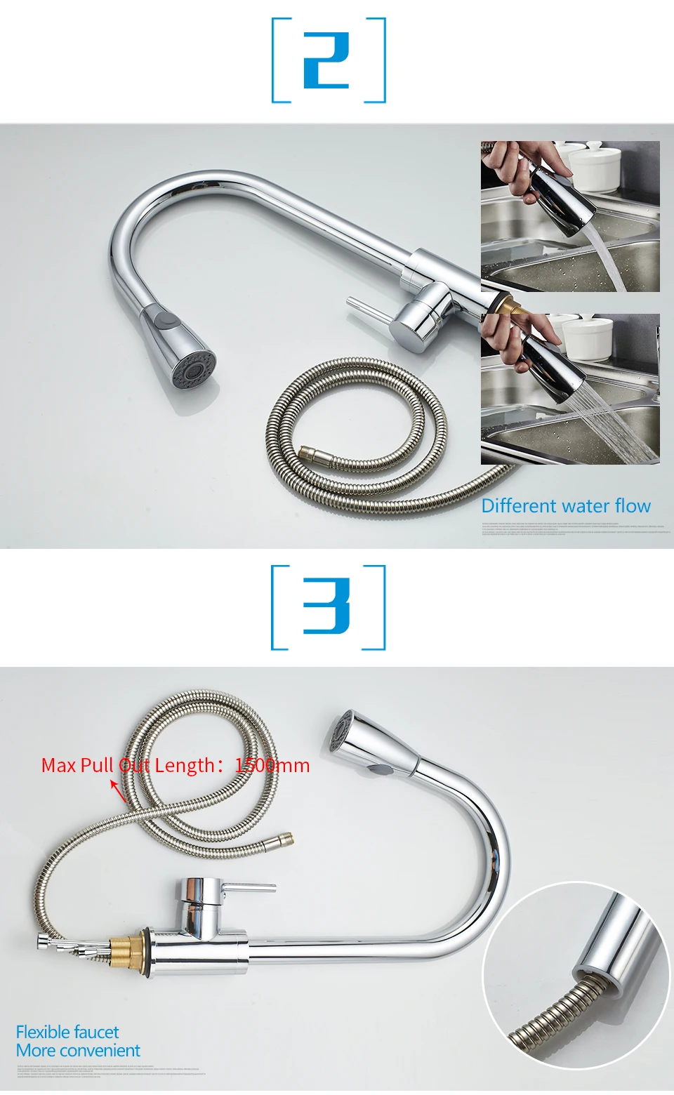 Gappo kitchen Faucets pull out water mixer rotatable kitchen water sink mixer tap flexible faucet kitchen armatur