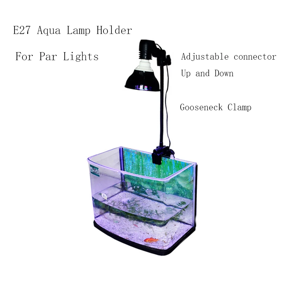

15" Adjustable and Flexible LED Aquarium Light Bulb Holder E27 Socket Gooseneck Clamp/Mount LED Clip on Light for NANO Tanks