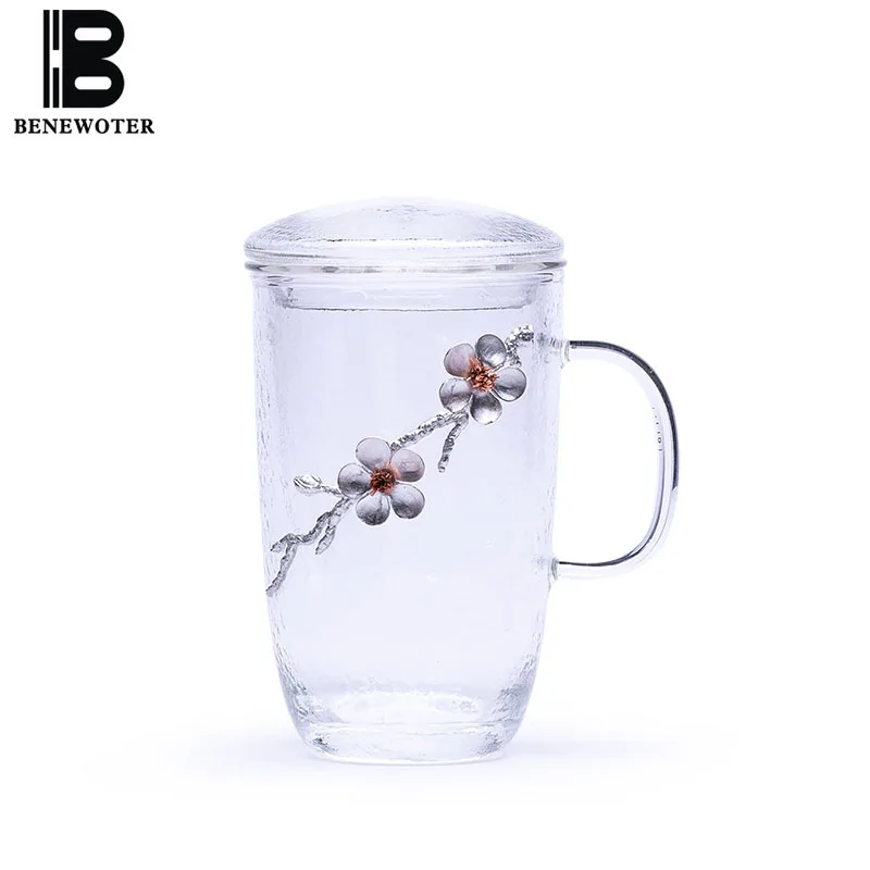 

Thicken Glass Tea Cup with Filter Cover Tea Mug Transparent Heat Resistant Kung Fu Tea Set Office Master Cups Teaware Drinkware