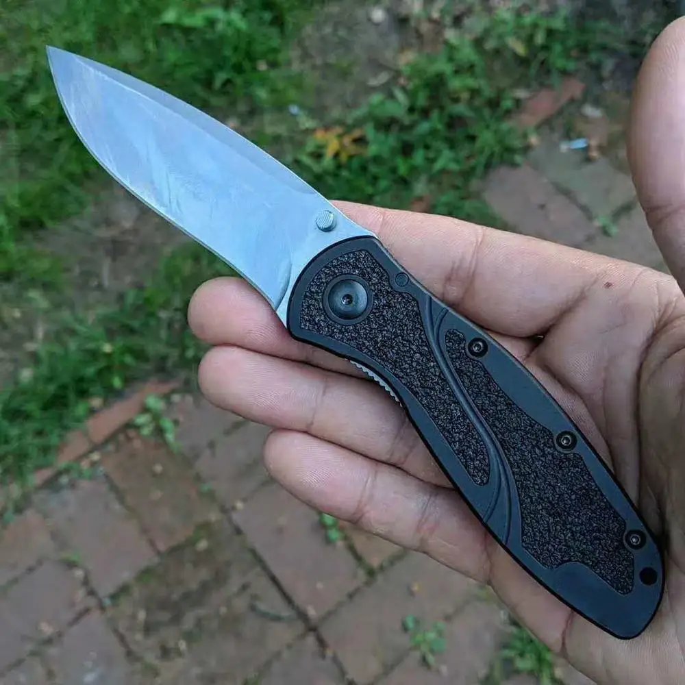 

OEM Quality 1670 D2 blade Black 6061-T6 aluminum Handle with D2 Stonewash Blade Tactical Folding Knife Camping Pocket Knife