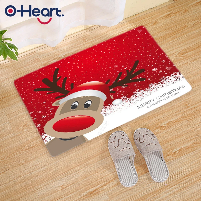 Рождественское украшение для дома Рождественский дверной коврик фланелевый с