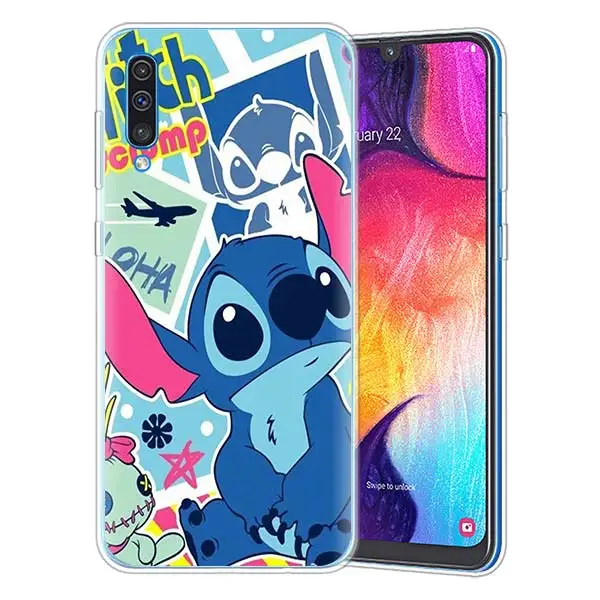 Cartoon Cute Stich Silicone Case for Samsung Galaxy A71 A51 A90 5G A50 A70 A40 A20e A10 A30 A80 A8 Plus A7 A9 Cover - Цвет: 09