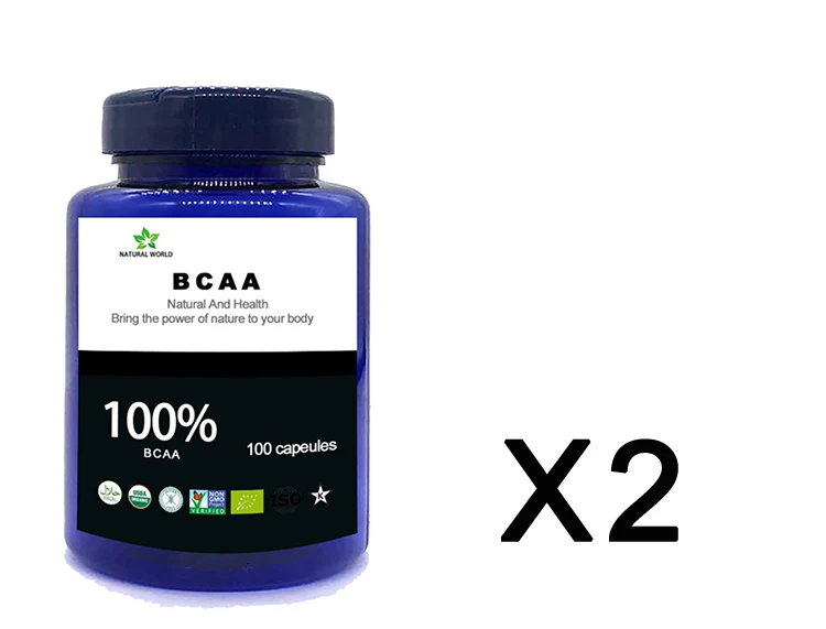2 bottle 200pcs Натуральный BCAA 100 шт/бутылка bcaa порошок - Цвет: 2 bottle 200pcs