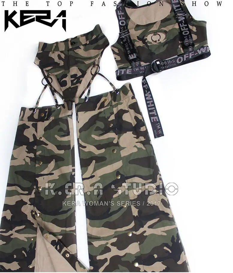 S xl женский модный сексуальный Камуфляжный жилет на бретелях с высокой вилкой