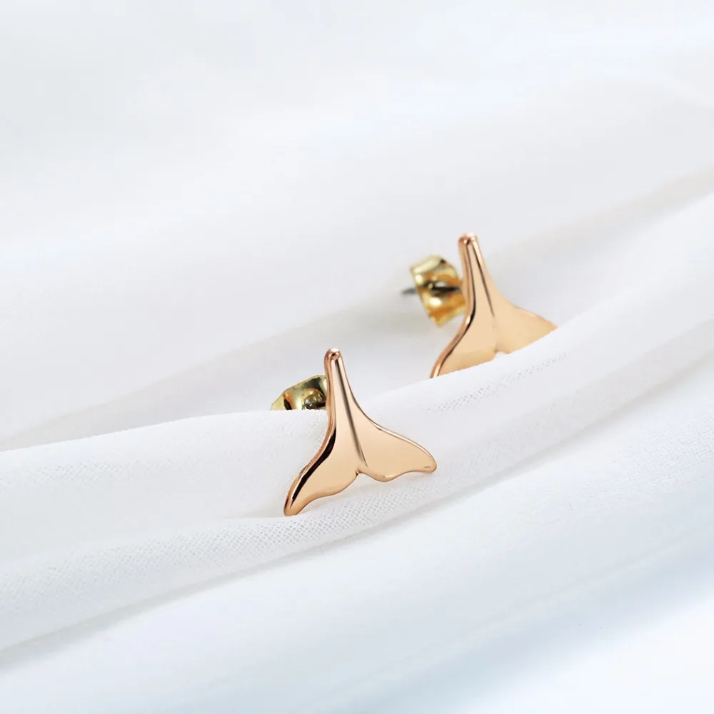 Женские серьги пусеты Kinitial 1 пара ювелирное изделие хвост дельфина Кит