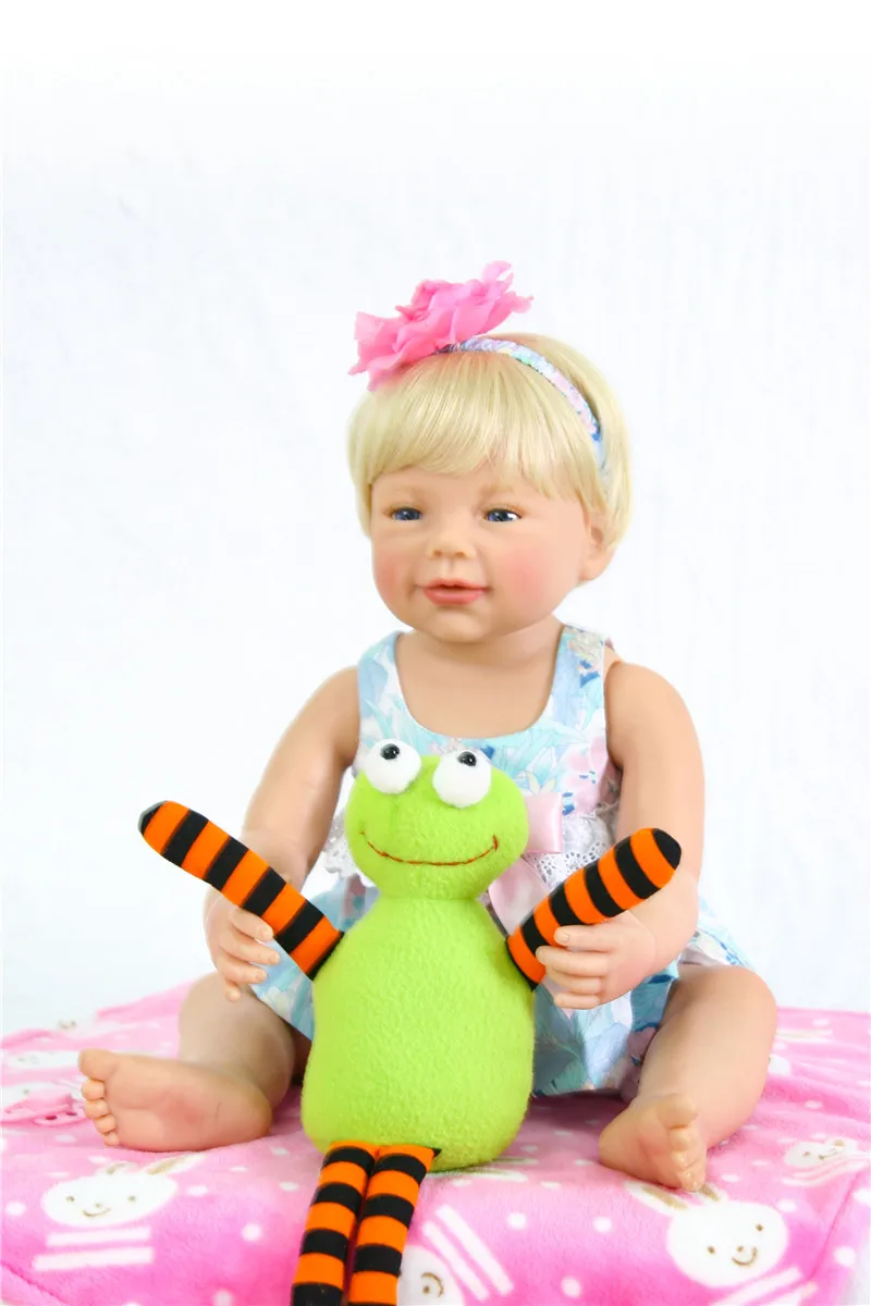 Bebes reborn 55 см полностью силиконовый корпус Reborn Baby Doll Toy Like Real 22 дюймов новорожденная девочка принцесса младенцы кукла Купание игрушка детский подарок