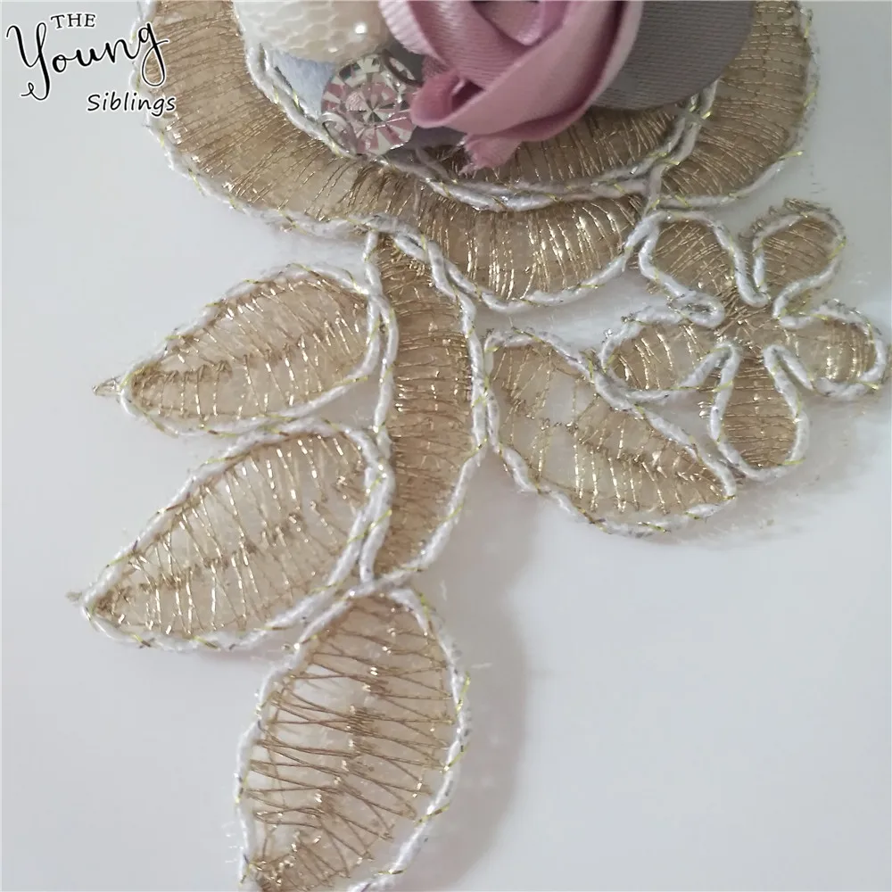 Воротник кружевной с жемчугом 3D цветочной вышивкой | Дом и сад