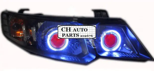 KIA FORTE светящиеся кольца в сборе, с DEMON EYE и BI-XENON проектор