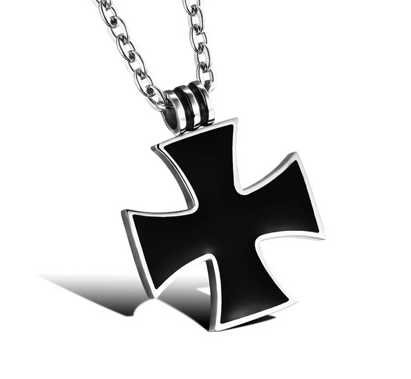 металлический черный крест кулон из нержавеющей стали|iron cross pendant|swastika pendantmetal