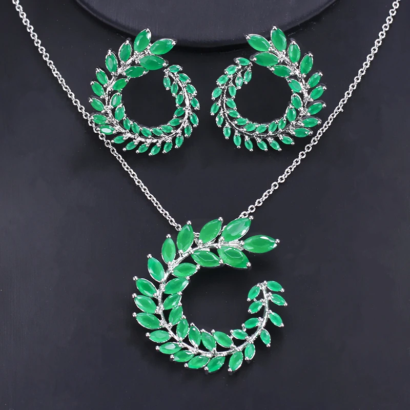 Ожерелье и серьги женские с фианитом серебристого цвета|necklace and earring set|necklace