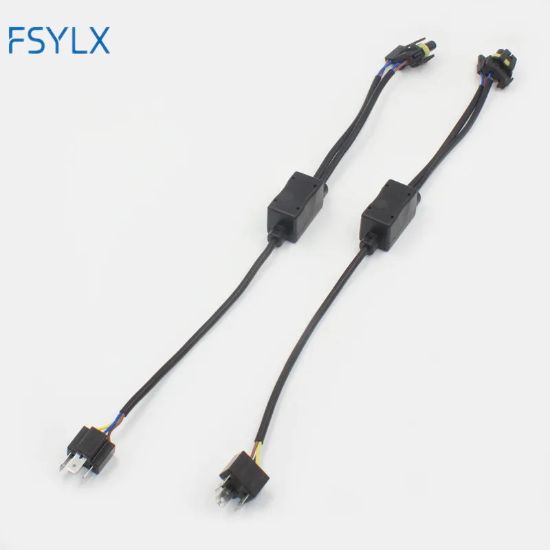 FSYLX 10 шт. универсальные H4 Hi Lo реле жгуты проводки Ксеноновые балластные кабели