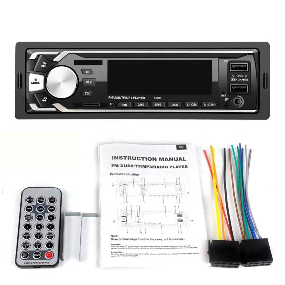 Bluetooth Авторадио Стерео радио FM Aux вход приемник SD USB 12V In dash 1 din автомобильный MP3