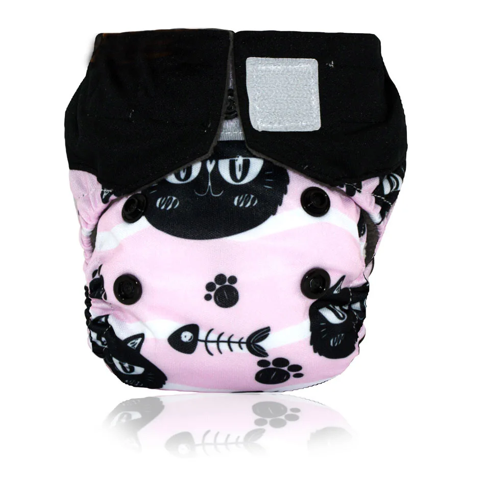 xs69 Miababy(5 шт./партия) Новорожденный бамбуковый уголь AIO тканевый подгузник, двойная защита от протекания, подходит для детей 0-3 месяцев или 6-19 фунтов - Цвет: xs69
