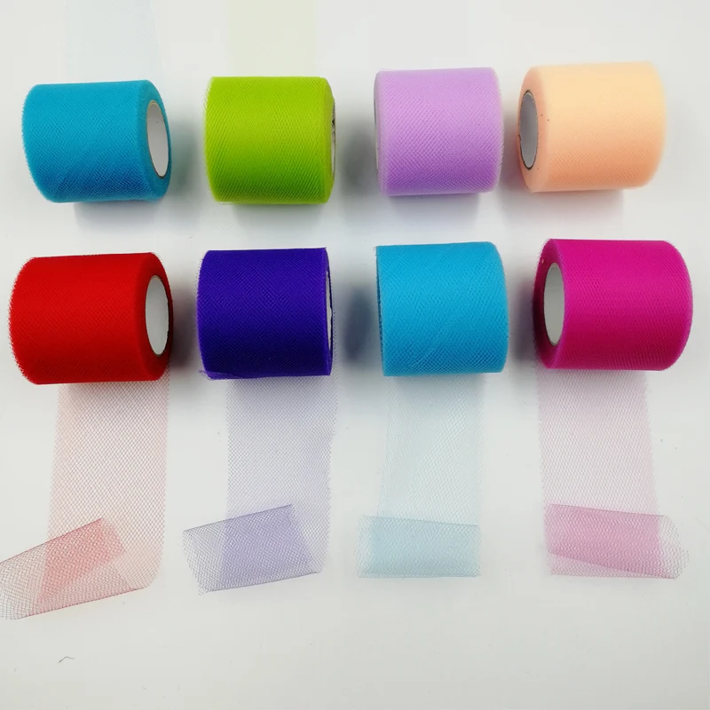 

5cm×22M Shiny Crystal Tulle Roll Organza Sheer Gauze DIY Girls Tutu Skirt Gift Wedding Party Decor Baby Shower Decor Supply