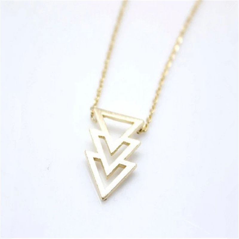 Модный простой 3 треугольный кулон цепочка для ключицы треугольное ожерелье