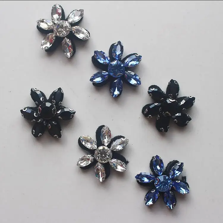 Цветы из горного хрусталя вышивка бусин нашивка брошь для шитья одежды носки