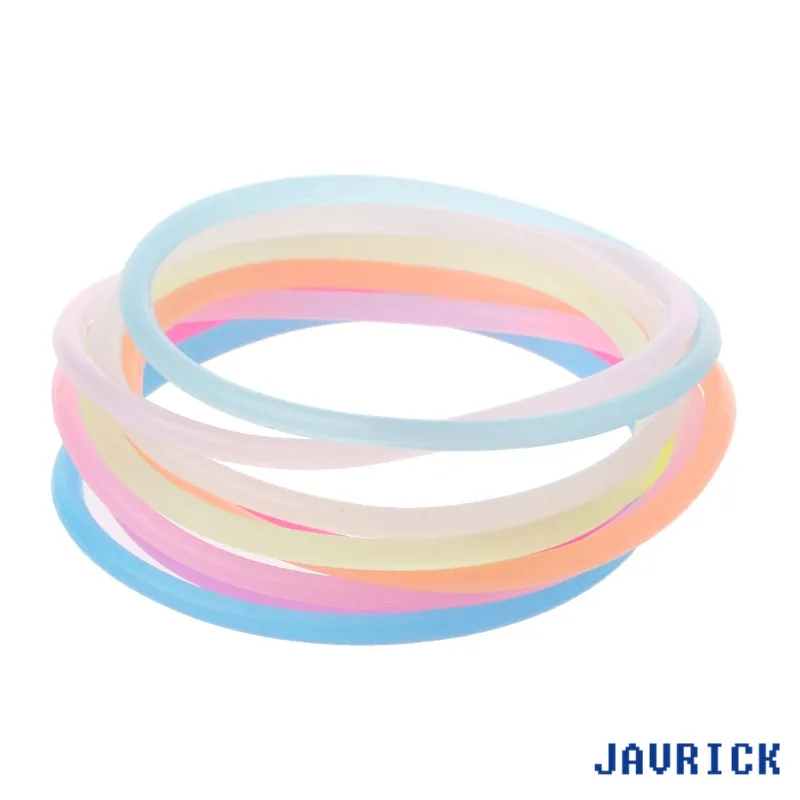 JAVRICK 10 шт. ночные светящиеся браслеты на запястье клейкие силиконовые DIY