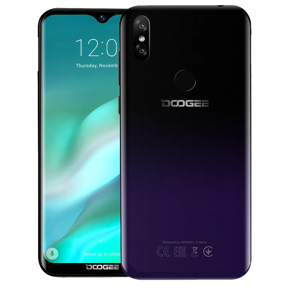 Doogee Y8 3 ГБ 32 Android 9 0 мобильный телефон 6 1 &quotFHD 19:9 дисплей 3400 мАч MTK6739 разблокировка