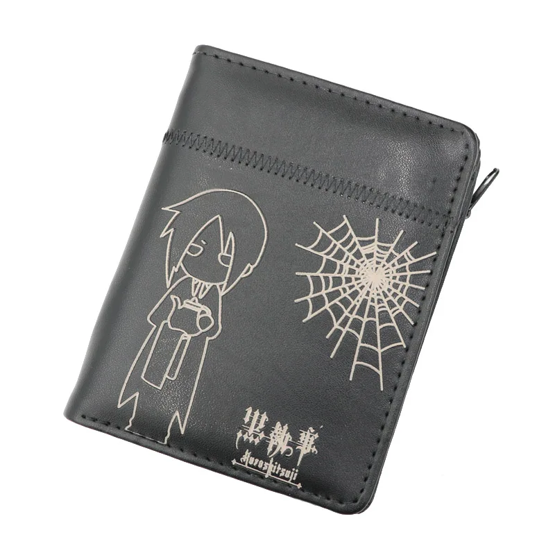 Аниме one piece Monky D Luffy кошелек на молнии черный короткий кошелек - Цвет: Black Butler