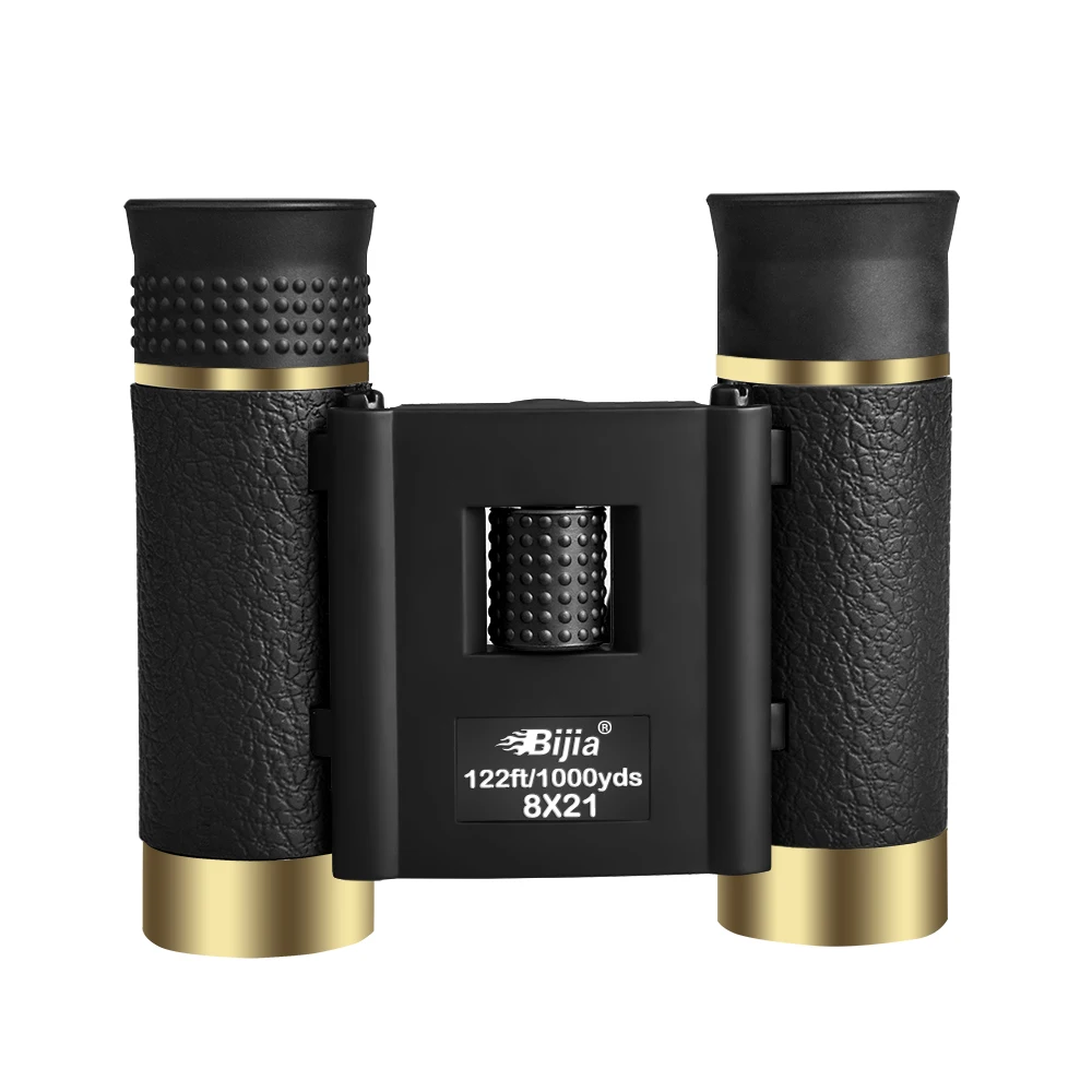BIJIA 8x21 компактный бинокль большой дальности складной HD мощный мини Карманный телескоп FMC оптика Охота Спорт Кемпинг