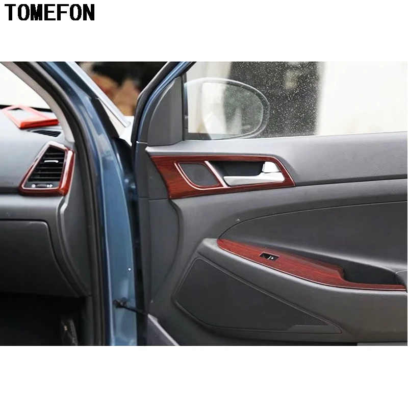 TOMEFON для Hyundai Tucson 2015 2016 ABS дерево Краски внутренняя ручка Панель AC вентиляционная