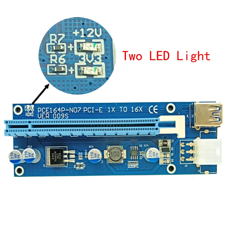 Адаптер-переходник VER009S PCI-E PCI Express Molex 6Pin на SATA 1X 16X 50 шт. кабель USB 3 0 светодиодный