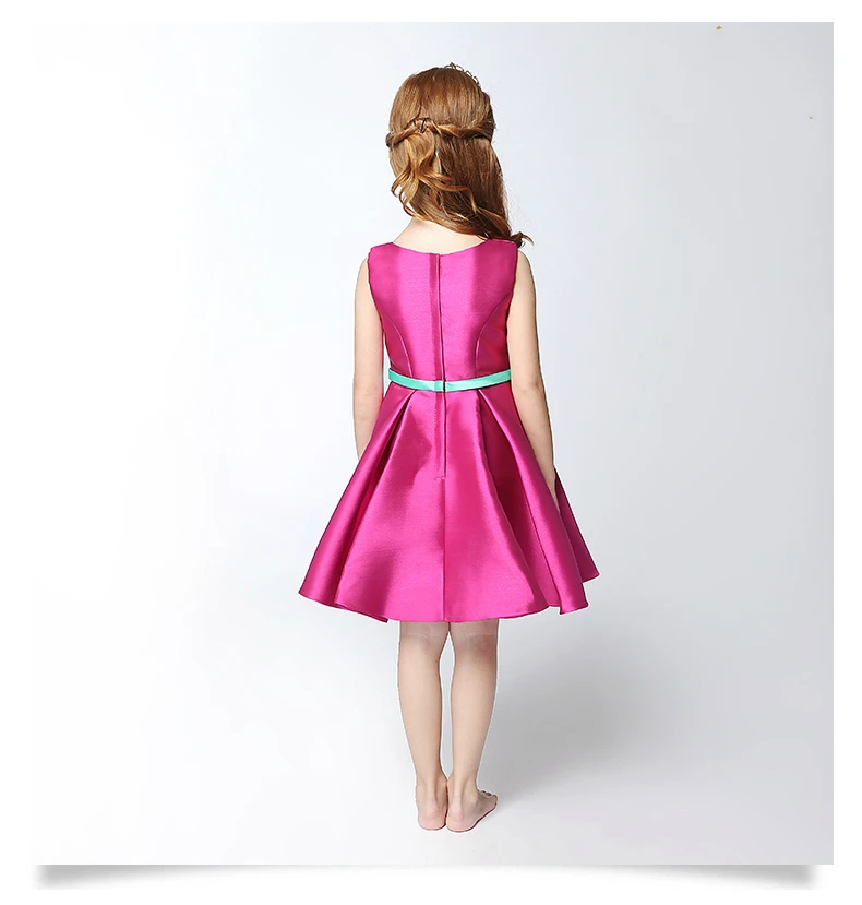 SSYFashion новый простой сатин для девочек в цветочек платья свадьбы короткие