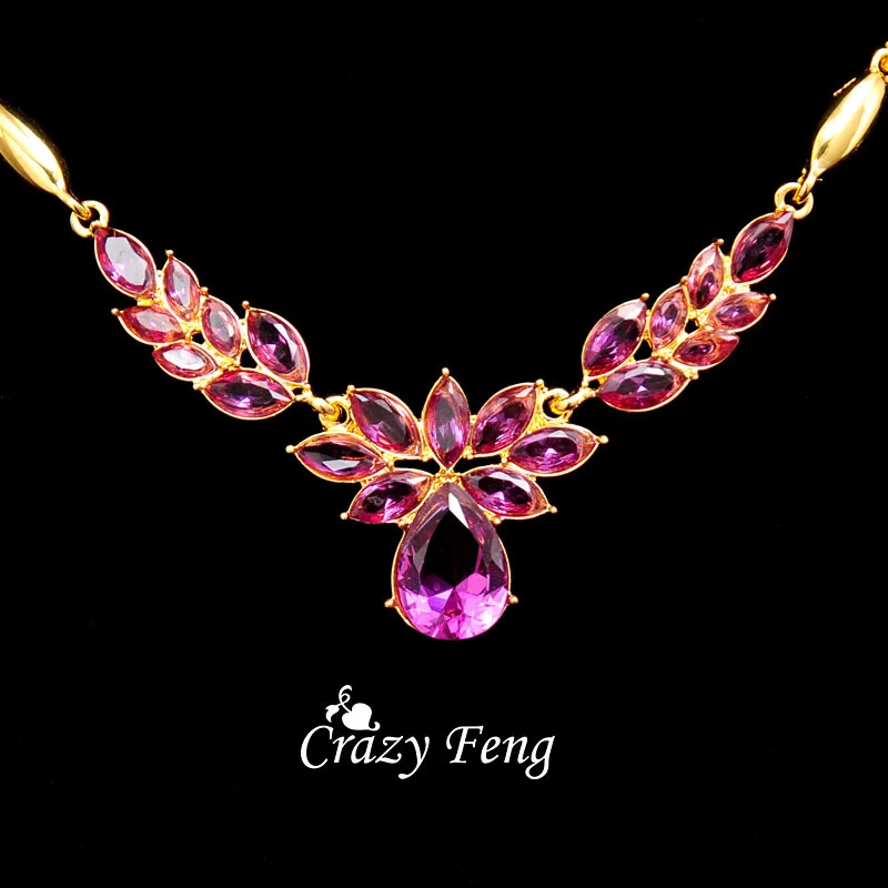 Женский комплект ювелирных изделий в форме цветка золотого цвета s 3 подвеска со