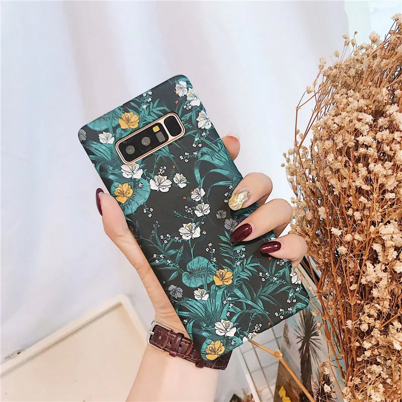 A Чехол с цветами для samsung Galaxy S10, чехол для samsung Galaxy S10 Plus, S8, S9 Plus, Note 9, 8, 10 Plus, чехол с цветочным рисунком, жесткие чехлы - Цвет: A