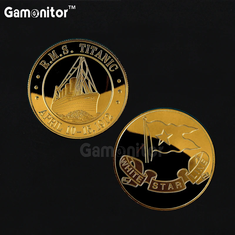 100 pcs/lot free shipping DHL 2017 Ship April 12 1912 RMS White Star Line Flag Gold Plated Titanic Coins | Дом и сад