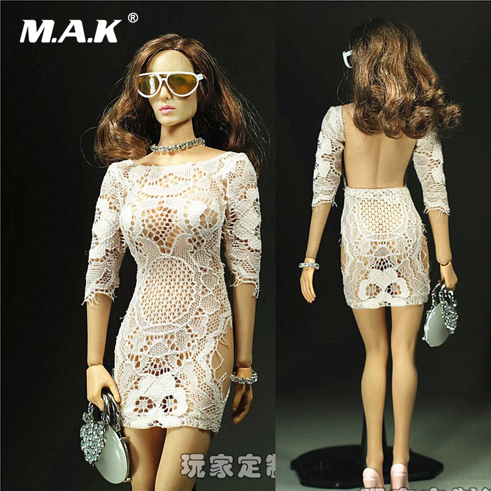 

1/6 Gril Girl Clothes Set Mesh Backless Dress for 12'' Female Action Figure Body Accessory