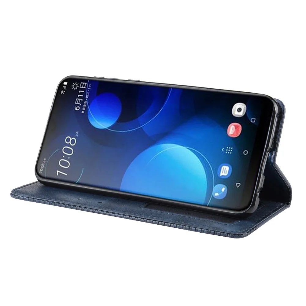 Чехол для HTC Desire 19 Plus кожаный чехол-книжка с магнитной застежкой в стиле ретро U19E