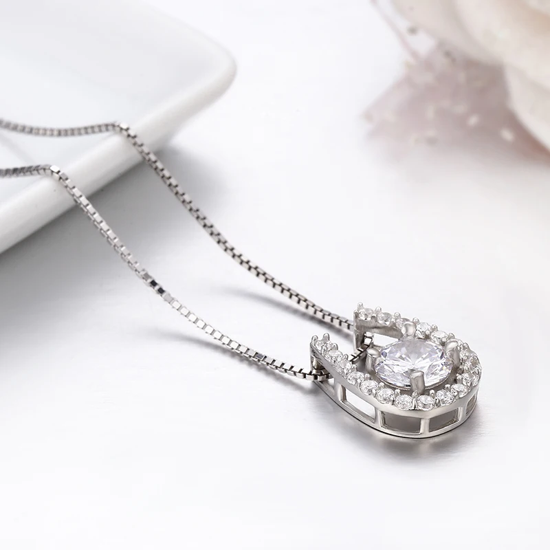 Подвеска в форме подковы из серебра 925 пробы с кубическим цирконием|necklace women|pendant