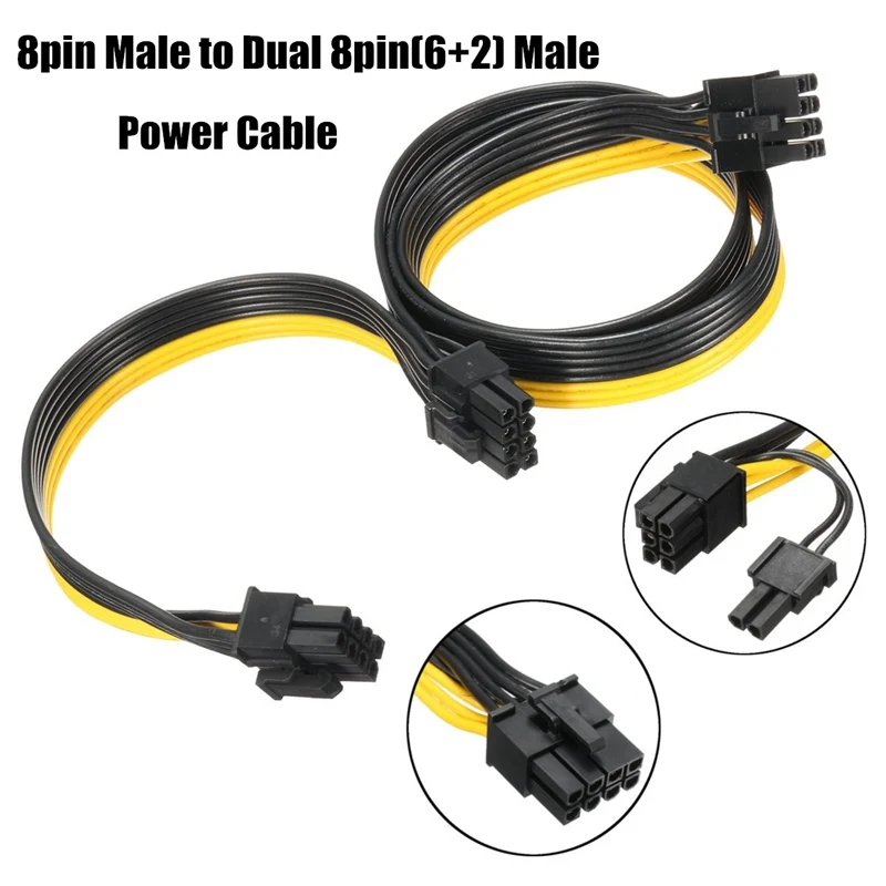 3 шт. 18AWG 8 контактный двойной (6 + 2) Штекерный кабель питания PCI E разветвитель для