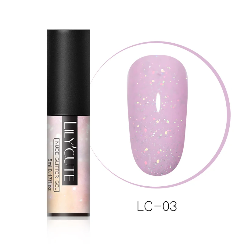 LC-G-3 LILYCUTE, розовое золото, светящийся Гель-лак, 5 мл, блестящий, мерцающий, УФ, отмачивается, дизайн ногтей, маникюр, дизайн ногтей, Гель-лак, верхнее Базовое покрытие - Цвет: LC-G-3