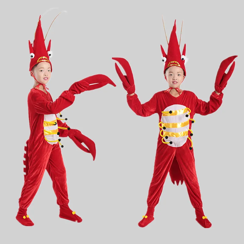 lobster 1 Детские, взрослые, косплей, вечерние, костюм красного краба, костюм лобстера, Детские забавные креветки, одежда, комбинезон для мальчиков и девочек - Цвет: lobster 1