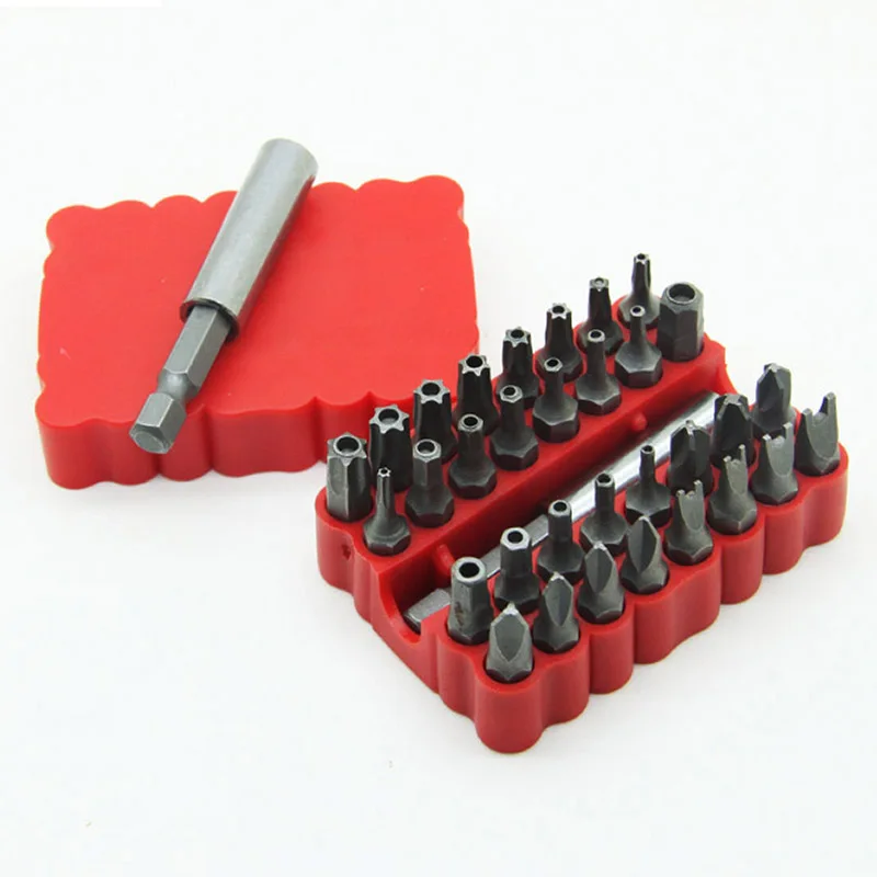 33 шт. 1/4 &quot6 35 мм Набор бит безопасности Torq Torx шестигранный Звездный гаечный ключ